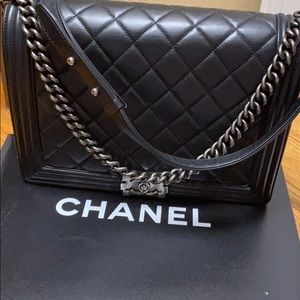 Authentic large chanel boy bag